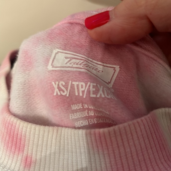 American Eagle Tie dye Rolling Stones tongue logo sweatshirt ladies XS - Picture 3 of 4